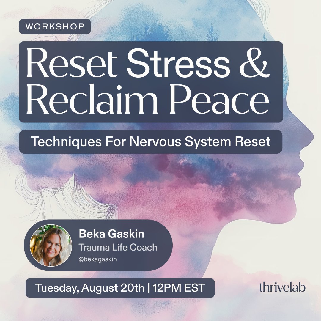 trythrivelab's tweet image. Register below for our workshop: "Reset Stress and Reclaim Peace" led by Life Coach Beka Gaskin. Discover how to manage stress, find joy, and reignite your power.

#NervousSystemReset #StressManagement #Peace #WellnessJourney  #Mindfulness

l8r.it/VXap