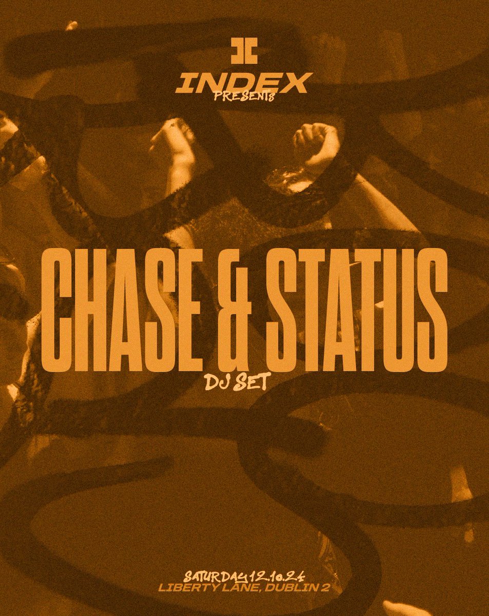 CHASE &amp; STATUS AT INDEX. 

Tickets on sale tomorrow at 10am. 

🖤