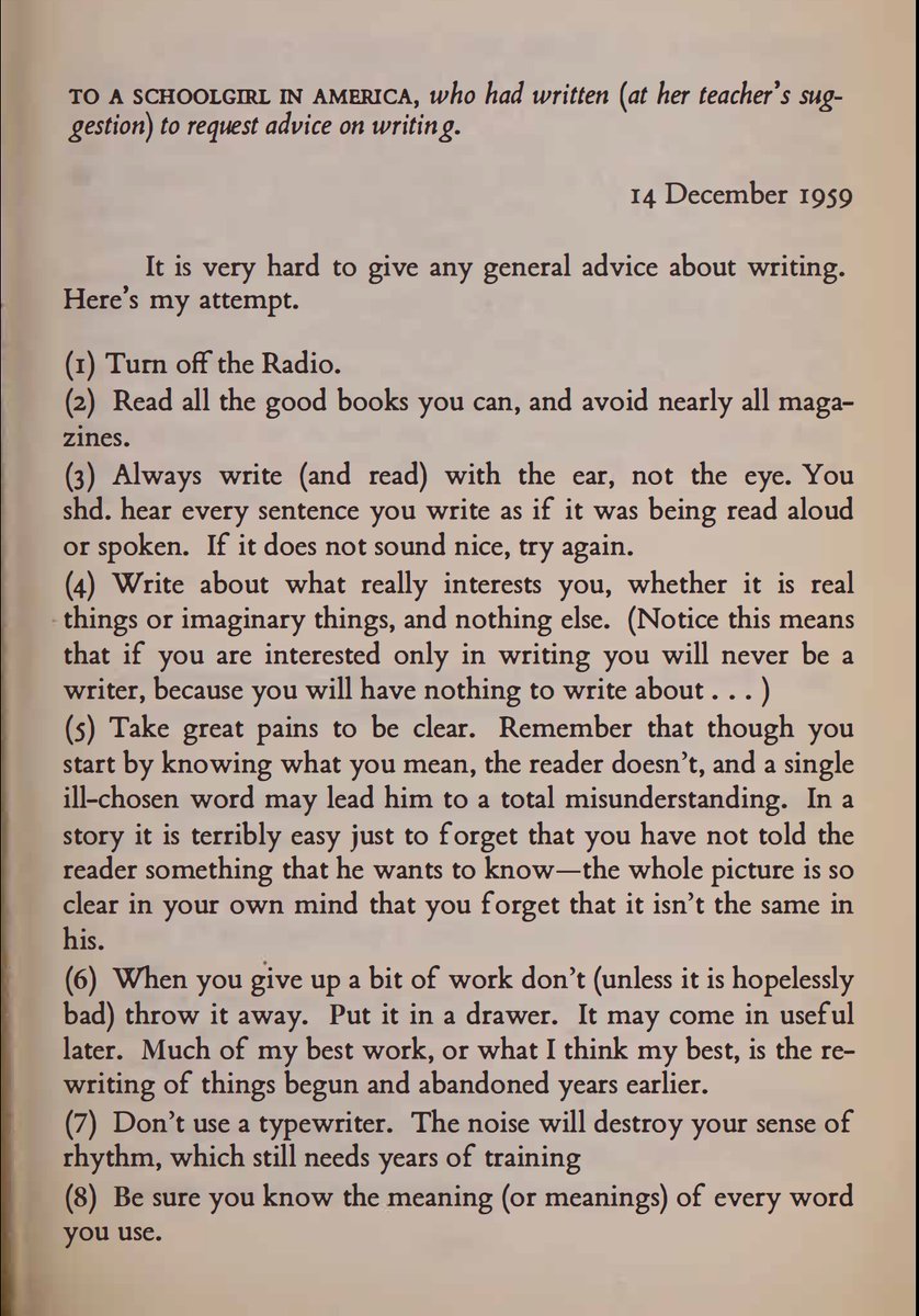 C. S. Lewis, advice to a young writer