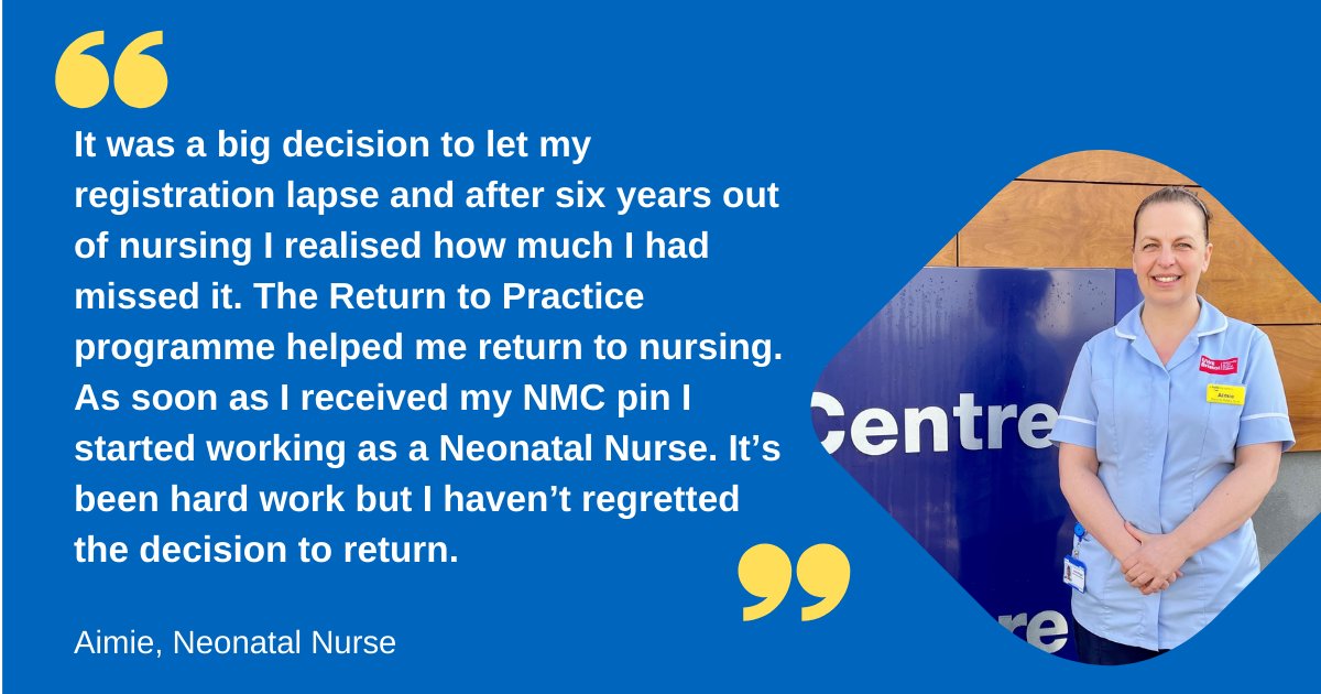 RUH Bath Careers (@ruh_careers) on Twitter photo Aimie returned to nursing after 6 years - and you can do the same 💙
If you were a #PaediatricNurse join the fully funded #ReturntoPractice programme <a href="/UWE_NAM/">UWE Nursing & Midwifery</a> and work <a href="/RUHBath/">RUH Bath 🏥</a> as a healthcare support worker.
Details: bit.ly/3M8YPvI
Apply by: 15 September '24 Aimie returned to nursing after 6 years - and you can do the same 💙
If you were a #PaediatricNurse join the fully funded #ReturntoPractice programme <a href="/UWE_NAM/">UWE Nursing & Midwifery</a> and work <a href="/RUHBath/">RUH Bath 🏥</a> as a healthcare support worker.
Details: bit.ly/3M8YPvI
Apply by: 15 September '24