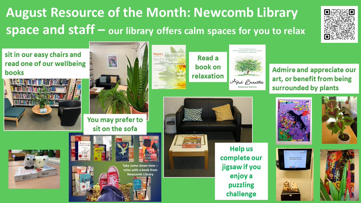 NewcombLibrary's tweet photo. Happy #NationalRelaxationDay
Come and enjoy the calm and peaceful environment @NewcombLibrary
Take a break and relax with a book, or help us complete our jigsaw!
#ResourceOfTheMonth #wellbeing https://t.co/gspF78mP5T