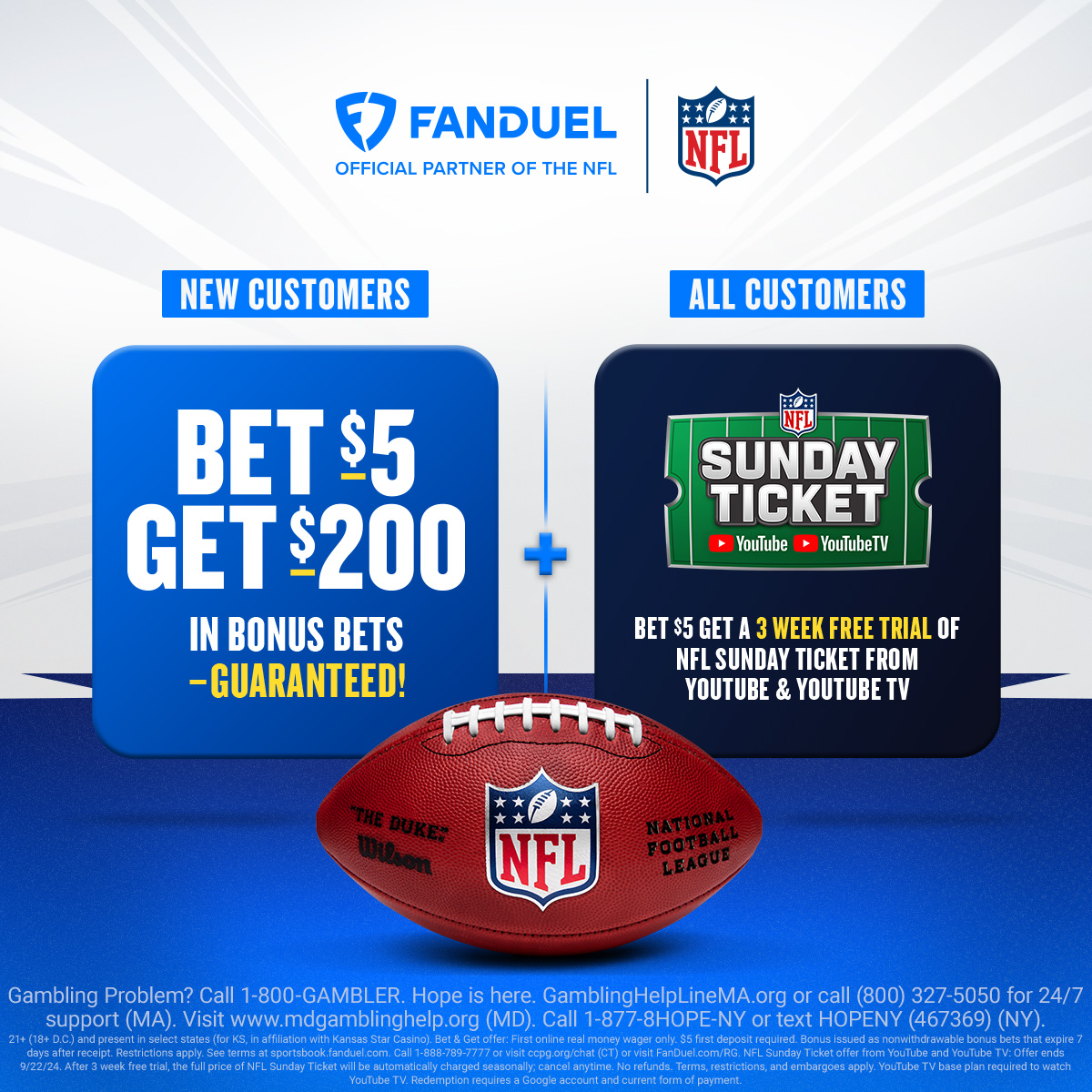 FDSportsbook's tweet photo. 🏈 NFL is back! And there's no better place to get in on the action than FanDuel -- America's #1 Sportsbook. 🏈