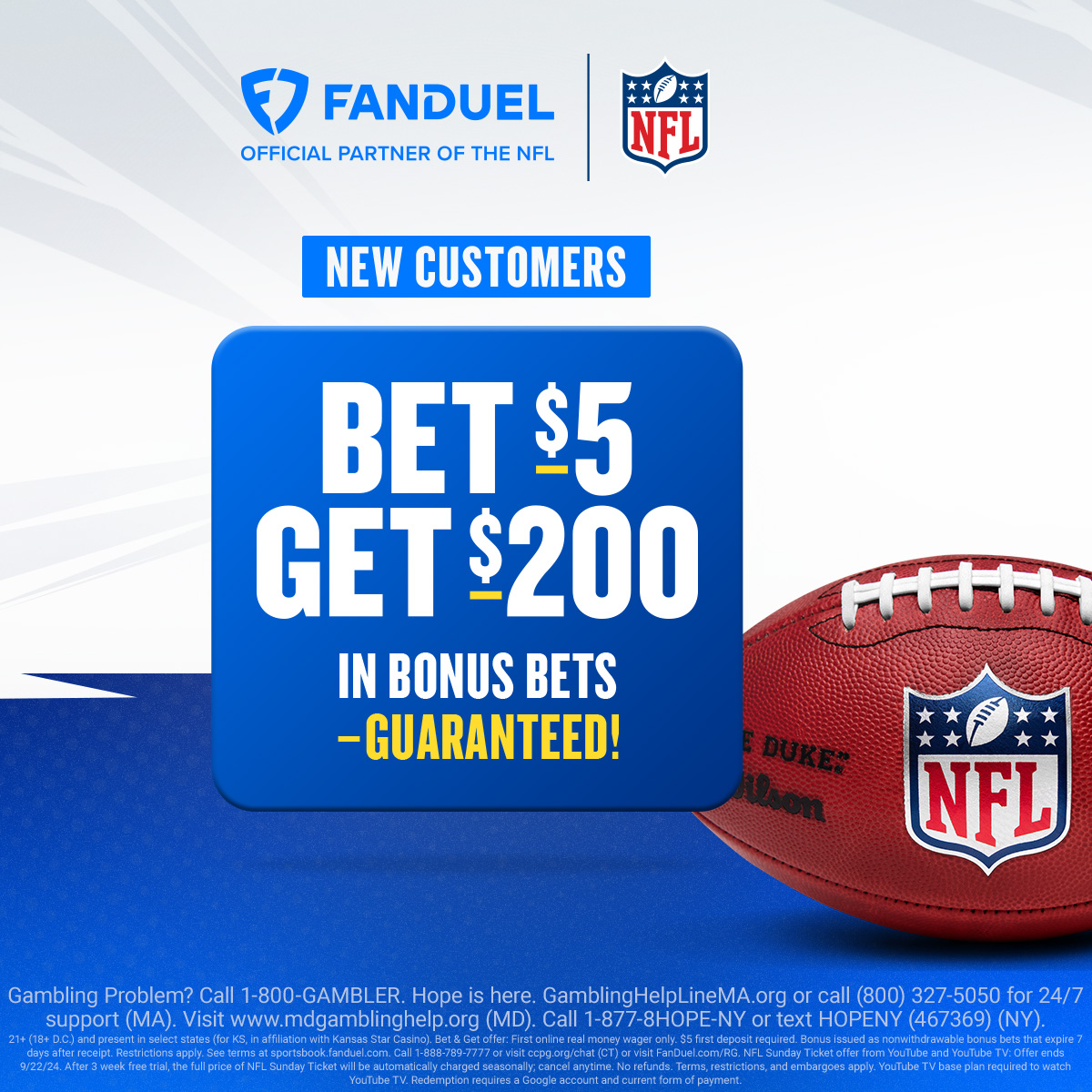 FDSportsbook's tweet photo. 🏈 NFL is back! And there's no better place to get in on the action than FanDuel -- America's #1 Sportsbook. 🏈