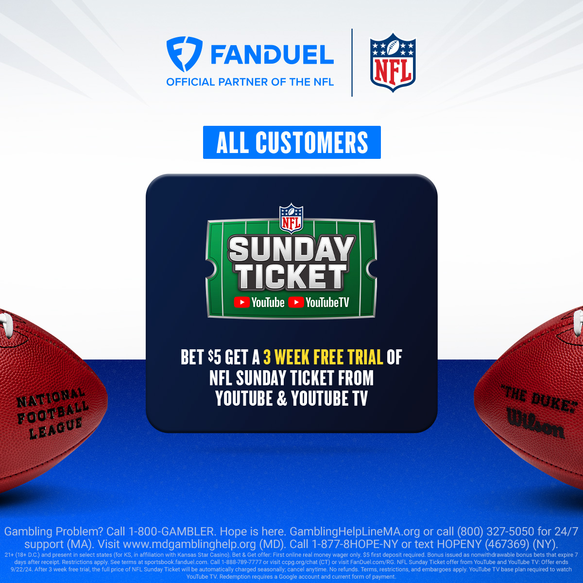 FDSportsbook's tweet photo. 🏈 NFL is back! And there's no better place to get in on the action than FanDuel -- America's #1 Sportsbook. 🏈