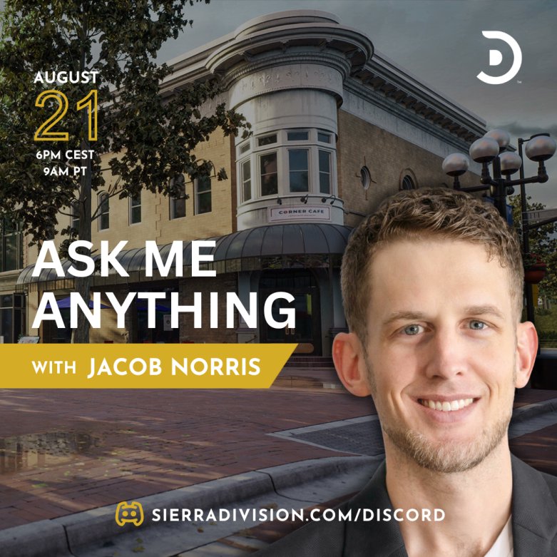 📢Hi everyone,

Come join our AMA with Jacob Norris!

Jacob (aka <a href="/PurePolygons/">Jacob Norris</a> ) is the President, Co-Founder, and Creative Director at Sierra Division. Ask Jacob everything from environment art, running a studio, to what type of food he enjoys and more!

During the AMA, Jacob