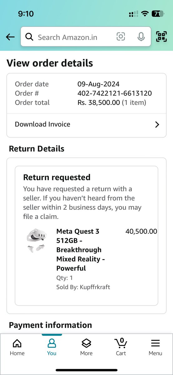 dharmeshdesigns's tweet photo. @amazonIN @amazon denied my refund for the product I haven’t received. The product is returned to the seller and amazon is denying from offering the refund. https://t.co/lhXJqefV9r