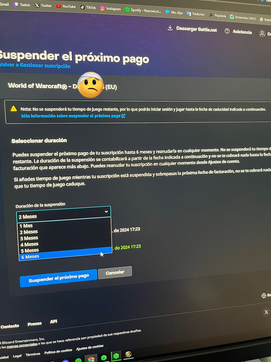 Oye oye oyeee esto es real que no puedes cancelar la suscripcion de #Warcraft hasta que tu manualmente la renueves porque a los 6 meses como te despistes pasas por caja? Hablo en el caso de si llegas a aguantar mas de 6 meses sin jugar a este Potaxio 😂😂😂
