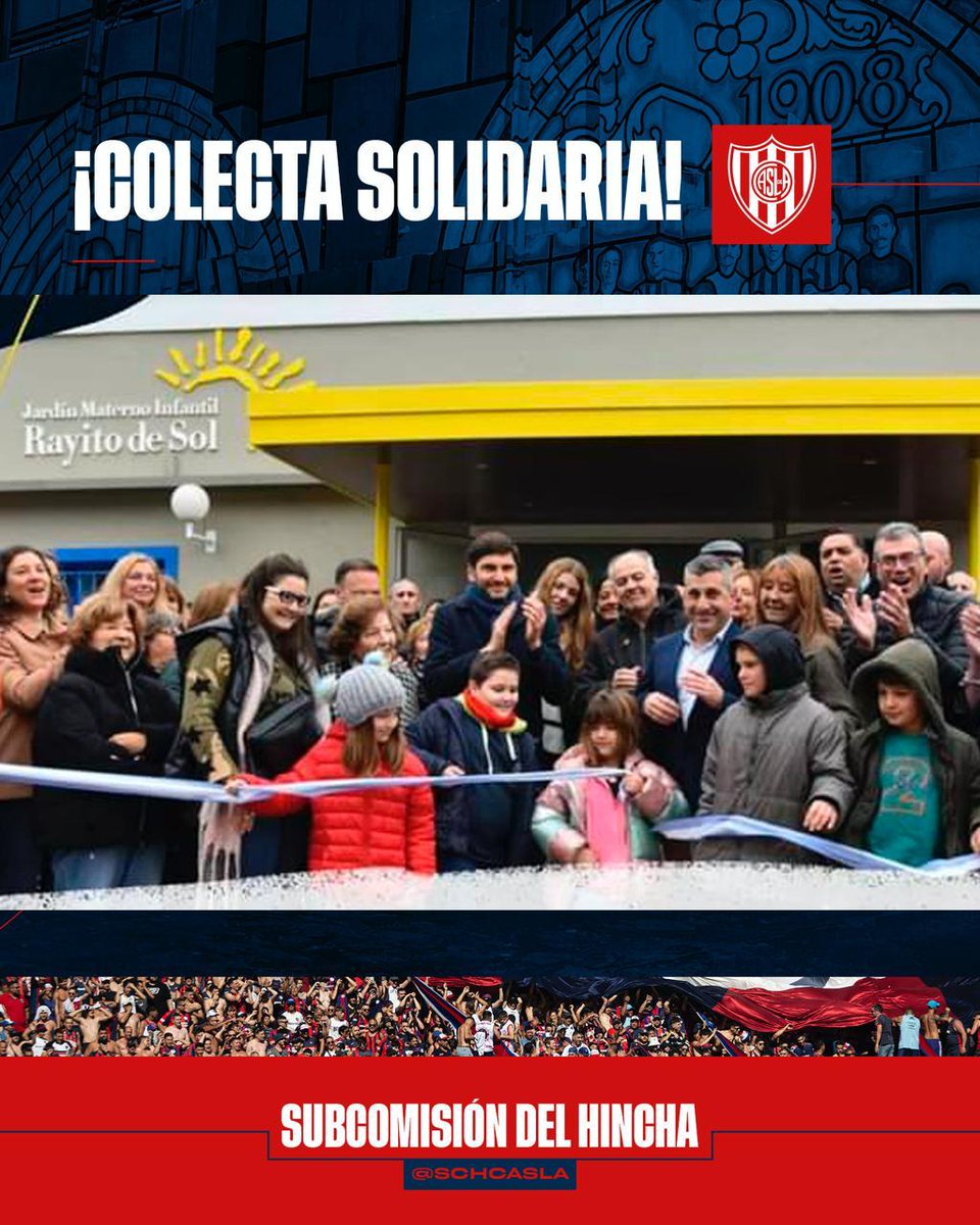 ¡Colecta solidaria por el Jardín Materno Infantil Rayito de Sol!

Desde la Subcomisión del Hincha convocamos a todos los sanlorencistas a sumarse a la campaña solidaria para el Jardín Materno Infantil Rayito de Sol, ubicado en Hughes, provincia de Santa Fe.