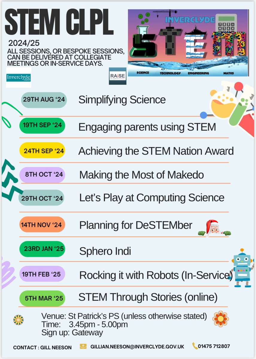 Gillian Neeson PSDO (@gillneesonpsdo) on Twitter photo 📣INVERCLYDE TEACHERS📣
Your STEM CLPL offer for this year is here 👇🏻👇🏻Sign up on Gateway or contact me directly using the contact details below 👇🏻<a href="/adam_skie/">Adam Stephenson</a> 📣INVERCLYDE TEACHERS📣
Your STEM CLPL offer for this year is here 👇🏻👇🏻Sign up on Gateway or contact me directly using the contact details below 👇🏻<a href="/adam_skie/">Adam Stephenson</a>
