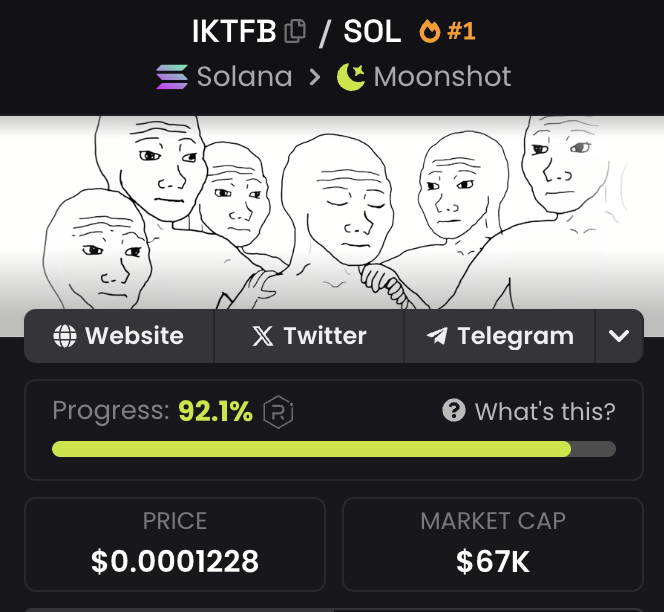 IKTFB_SOL's tweet photo. #1 on @dexscreener moonshot! 
Feels... Feels everywhere ✊ https://t.co/v89eK1tiR5