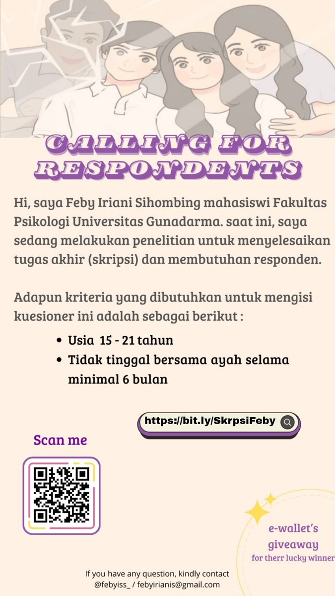 pybyiis's tweet photo. Siapapun tolong bantu isi kuesioner aku atau kita barter aja 😭🥹 masih butuh 100 responden lagi 😭😭💔💔
Link : https://t.co/4fYC5nKLxn
#kuesioner #fatherless #brokenhome #fatherabsence #barterkuesioner #skirpsi https://t.co/FZMFfJC8tB