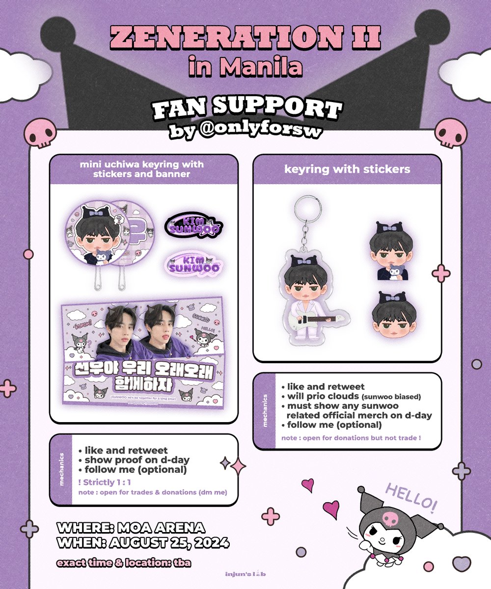 onlyforsw's tweet image. ⋆｡˚ 선로미 𝐒𝐔𝐍𝐖𝐎𝐎 𝐊𝐔𝐑𝐎𝐌𝐈 &amp;amp; 록스타선우 𝐑𝐎𝐂𝐊𝐒𝐓𝐀𝐑 𝐒𝐔𝐍𝐖𝐎𝐎 fansupport by 𝒐𝒏𝒍𝒚𝒇𝒐𝒓𝒔𝒘 🎸⋆⭒˚｡⋆

✮ mechanics on pubmat
✮ strictly 1:1 
✮ for trades &amp;amp; donations dm me

#THEBOYZ #더보이즈 #SUNWOO #선우 #ZENERATION2_MNL #ZENERATION2inMNL