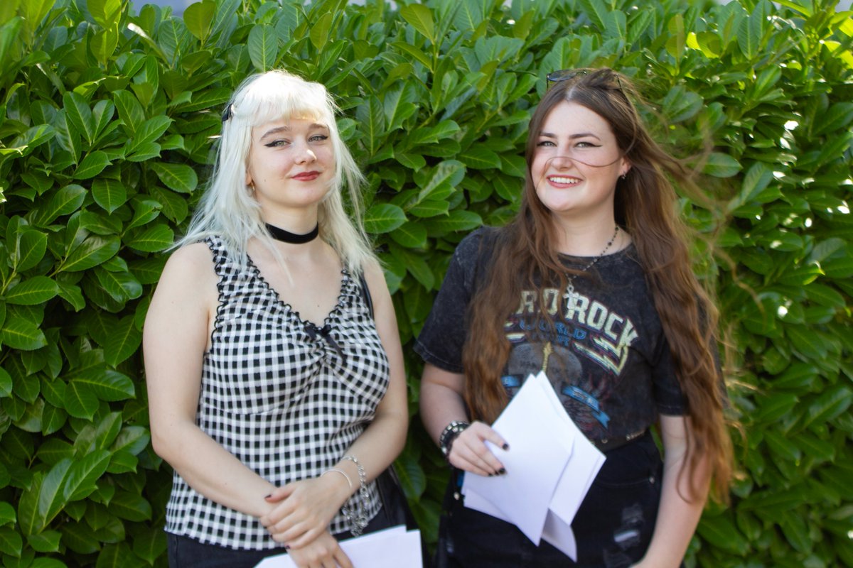 EKCSixthForm's tweet photo. Aleksandra (left) and Ellie (right) opened their results this morning to discover they'd achieved an incredible result of A's, B's and C's. 🏆

They're both taking a gap year to explore their options (such as Criminology degrees) further. 🌟

Many congratulations to them both. 👏 https://t.co/IZnzs0QdKh