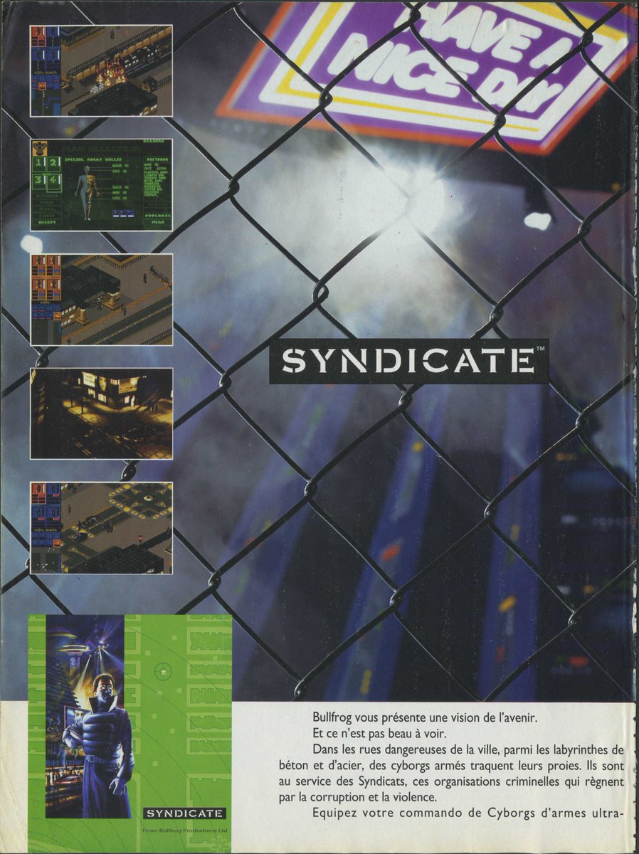 AllmightoFranky's tweet photo. La publicité du jour,bonjour!Des pubs vues dans le #Joystick que nous lisons en ce moment,le n°40 de l'été 93!Belle double-page pour #Syndicate,puis #SpaceHulk et #FieldsOfGlory!! #retro #retrogaming #oldschool #80s #90s https://t.co/SyEEgxeG4S