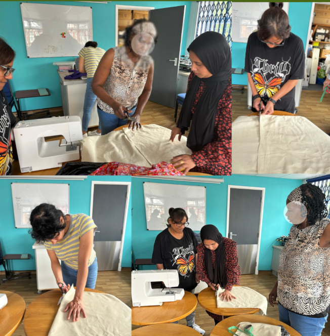 CrossCultureHub's tweet photo. Although our volunteers were at the Hub to teach sewing to young people, we did not have any young participants. However the women learned cutting &amp; measurement-techniques.
Please send your Children to our Intergenerational Skill-Sharing sessions where they'll learn basic sewing. https://t.co/MhK4JTq8fE