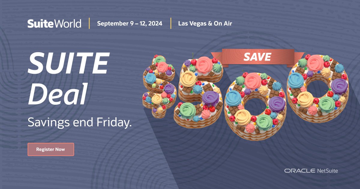 scronizer's tweet image. This week only 🚨 save $500 when you bundle a #SuiteWorld pass and pre-event training. Take advantage of this suite deal today. 😉 Just use code &quot;500BUNDLE24&quot; at checkout. Deal expires August 16 at 5pm PT. 
social.ora.cl/6014lz9p8