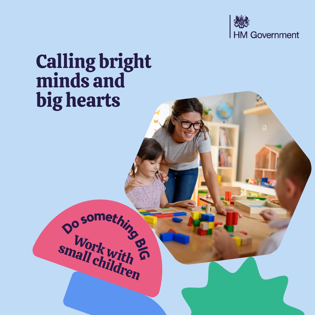 educationgovuk's tweet photo. 🎉 Got your A-Level results today? Could you do something big?🌟

Early years educators make a big difference to children and families every day.

Head to https://t.co/xkPs3Bgmul to learn more and start your journey today! https://t.co/LIfWwco1tm