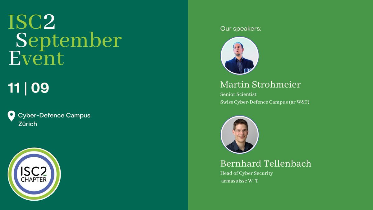 isc2ch2's tweet photo. Let's join us for our next event in Zürich. 

📅 Date: 11 SEP 2024
🔗 INFO &amp; Register : 
https://t.co/HYChP49YEq

#CyberSecurity #SwissCyberDefence #EventRegistration #TechTalks https://t.co/nK6JSTjo5q