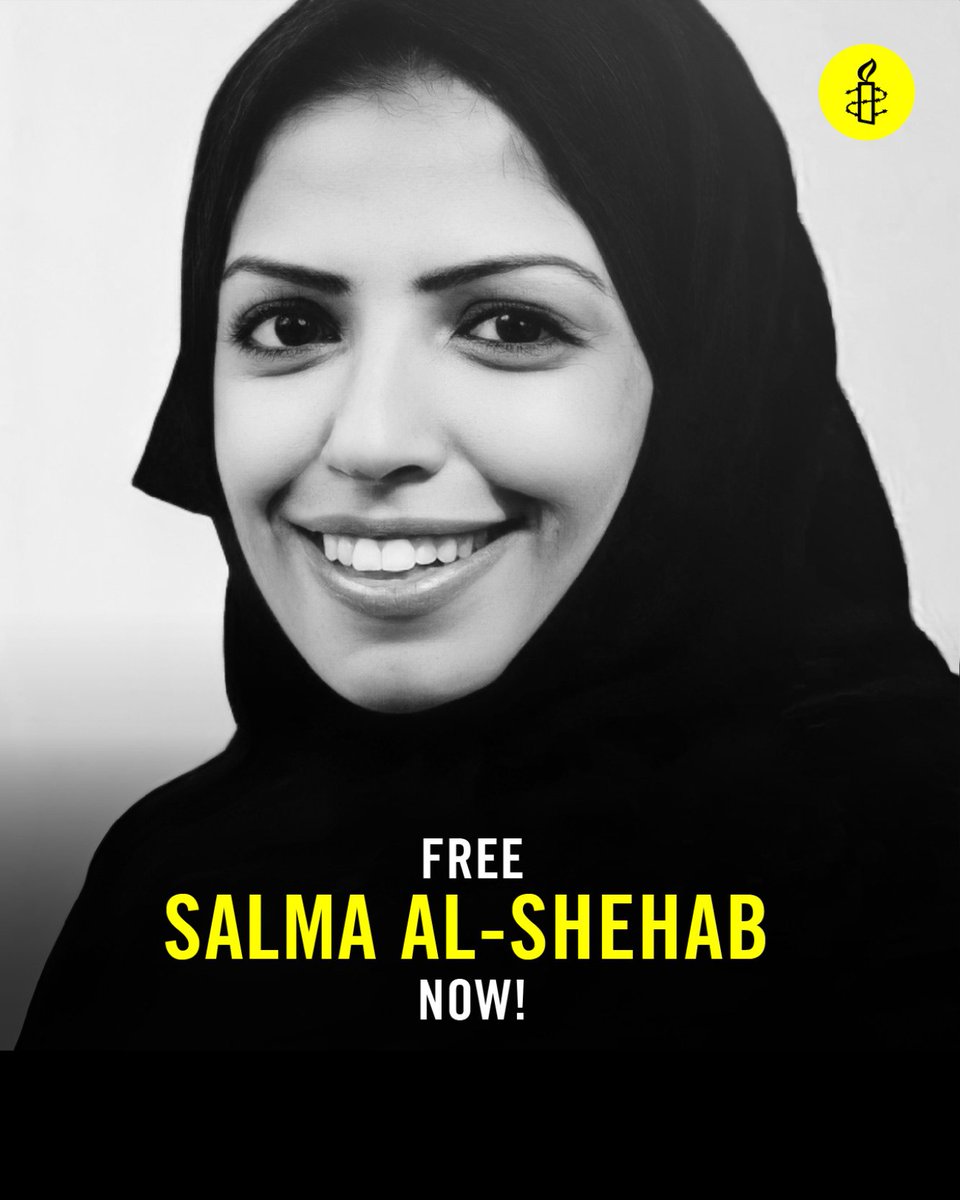 27 años de prisión por tuitear en favor de los derechos de las mujeres.

#SalmaalShehab