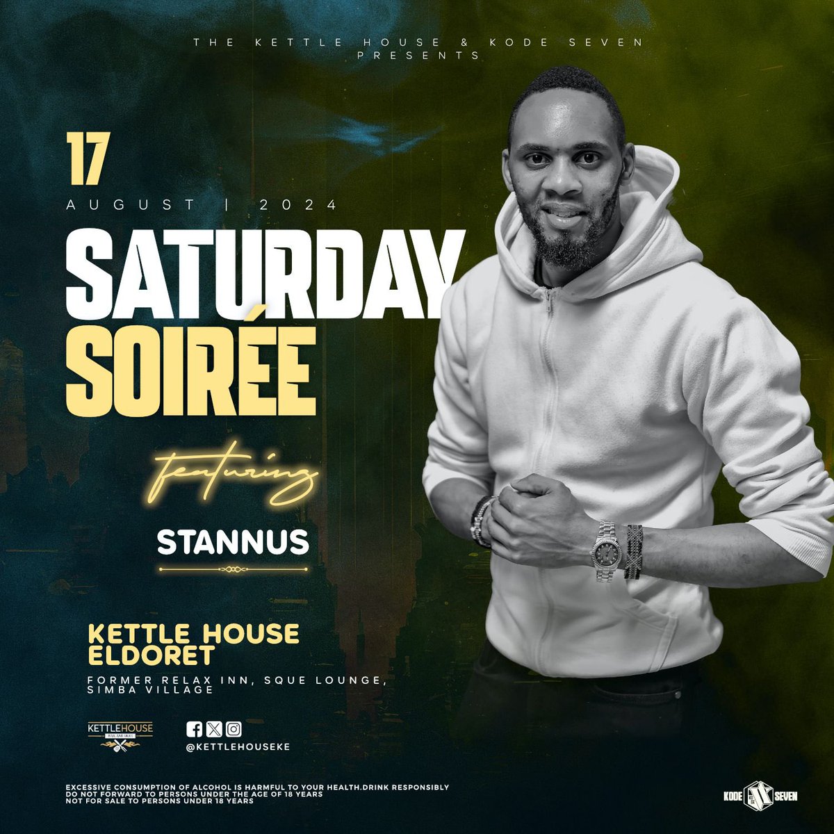 _stannus's tweet photo. So ready for the weekend, come catch a vibe with me… #KodeSeven 

Friday - Otium, Kitisuru📍
Saturday - Kettle House, Eld📍
Sunday - Kettle House, Nrb📍 https://t.co/cVFMPV7tVN