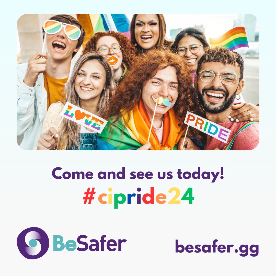 We're so excited for Channel Islands Pride! We'll be at Candie Gardens today from 1 until 4pm and can't wait to see you there. Come and say hi and grab something sparkly 👋🌈👋#cipride24 #cipride #pride #guernsey #besafer #domesticabuse #healthyrelationships #lgbtqiaplus #lgbtq🌈