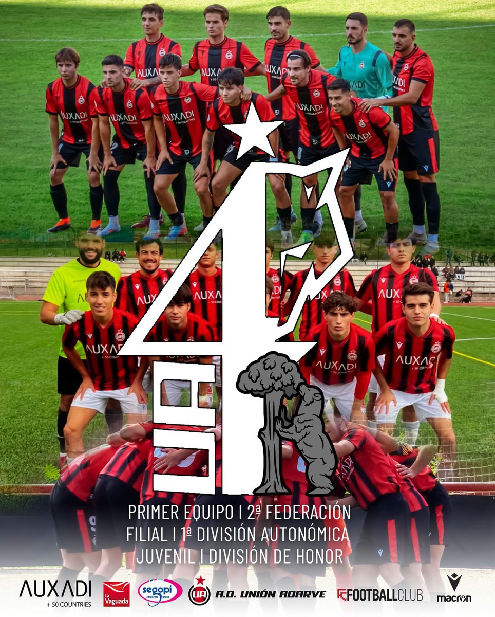 UnionAdarve's tweet photo. 📜 Con el ascenso de nuestro Senior B…

😍 Por primera vez en nuestra historia, hemos logrado que nuestro primer equipo esté en 2RFEF, el filial en Primera Autonómica y el Juvenil A en División de Honor

🐺 ¡Somos el cuarto equipo de la capital! https://t.co/wByFDlNMSH