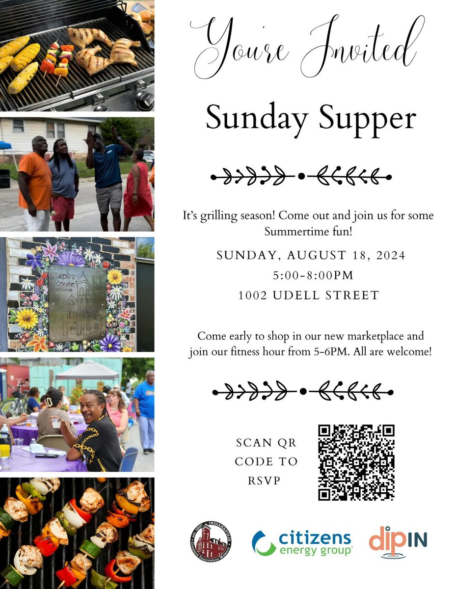 Will you be at this month's Sunday Supper? 

This is FREE and for the community. This is a chance to connect and give back. Don’t miss it! ❤️

Visit aspirehouse.org/sunday-supper/ for more information on how to attend/volunteer! 

#givingback #mealsfortheneighborhood #freeevent