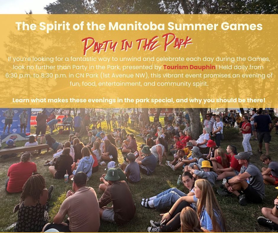 Today's highlight is about the Spirit of the Games. And a great way to celebrate our community spirit, is by bringing locals and athletes together every night for Party in the Park. Read all about it here: buff.ly/46LLRO0

#mbgames2024 #cometoplay #dauphinmb
