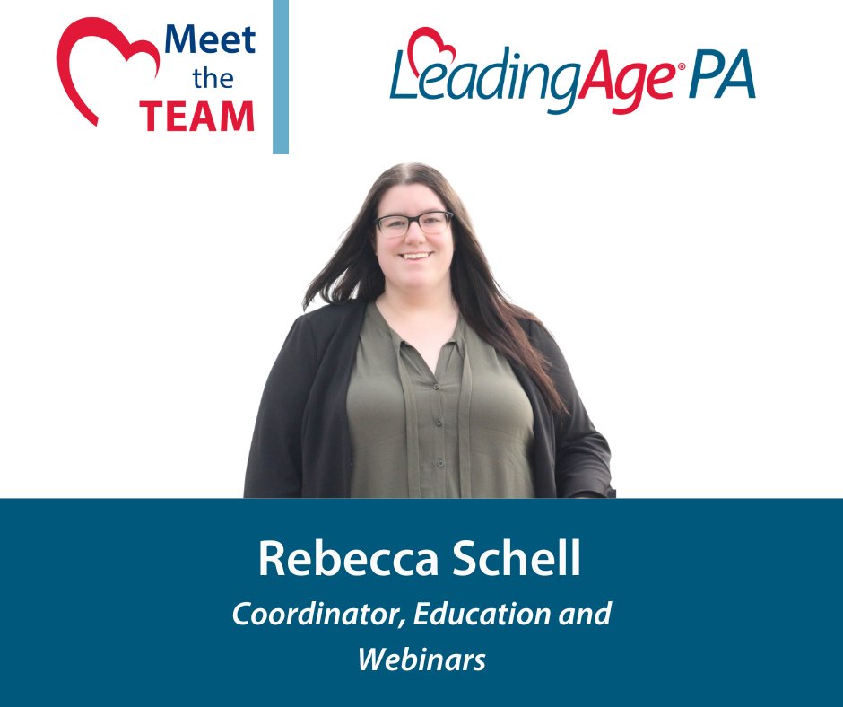 LeadingAgePA's tweet photo. 🌟 Meet the Team!🌟We are excited to introduce Rebecca Schell, our new Coordinator for Education and Webinars at #LeadingAgePA. 🎉 #MeetTheTeam #Webinars https://t.co/iOrJMBaOGO