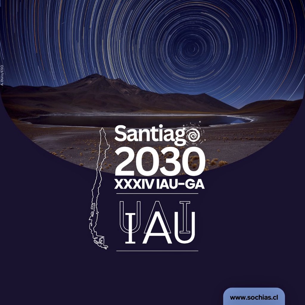 ¡Estamos emocionados de anunciar que la XXXIV Asamblea General de la Unión Astronómica Internacional (UAI/IAU) tendrá lugar en Santiago de Chile en 2030! 
Este gran logro es el fruto de meses de arduo trabajo y esfuerzo conjunto de SOCHIAS, Gobierno de Chile junto al... [1/5]