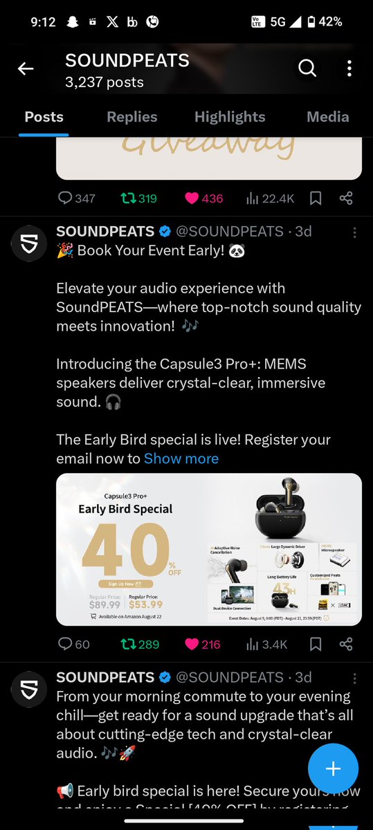 Tariq_Malkani's tweet photo. @SOUNDPEATS All step Done ✅
Wish to win 🤞🏻❤️
@SOUNDPEATS
Tag: @adarsh_4435x @Aj_Singh_30 @anshu674230 @BUTCHERBHAI
#soundpeats #capsule3pro+ #giveaway #giveawayalert #fans #ugc #headphones #earphones #music #tech #amazon #amazonfinds #newrelease https://t.co/38jMgzMrqm