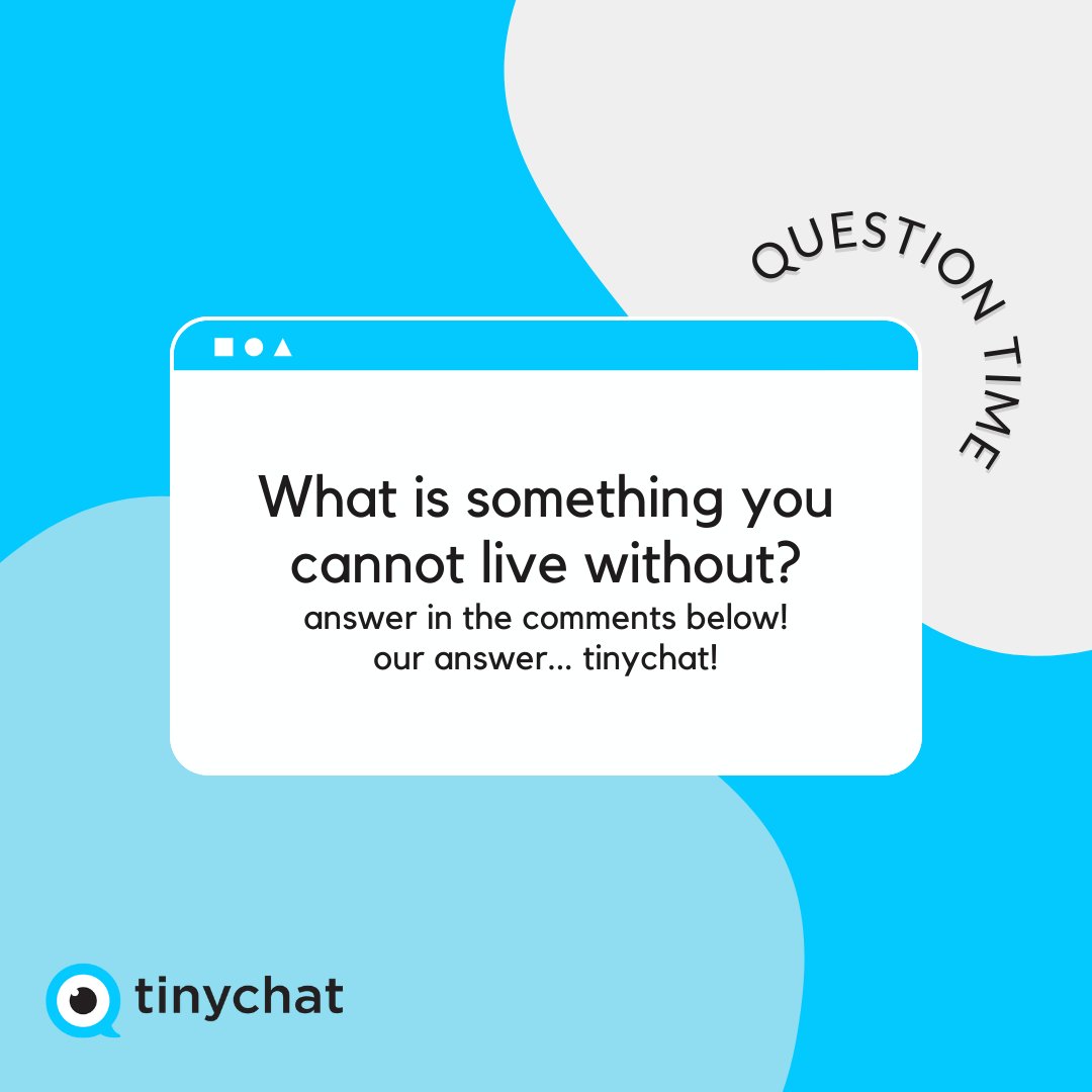 tinychat's tweet photo. Life essentials: air, water, food...and for us, tinychat! What's your non-negotiable in the mix? Comment your answer! #essentials #tinychat #tinychatvideo #CantLiveWithout #Download #Downloadtinychat https://t.co/tgJEHVVx3N