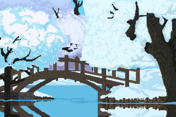 Viz005's tweet photo. My first ever pixel art landscape :D.
I also included the reference, Idk who took the photo, I just found it on Google. https://t.co/cUvzQlqXQa