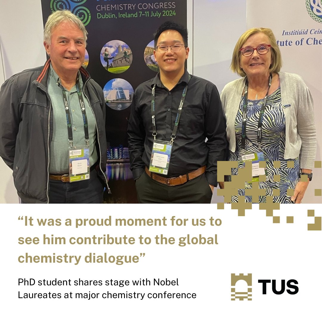 TUS_ie's tweet photo. Congratulations to PhD student Hong Ann Gan, who recently presented at the @EuChemS_Congres, sharing a stage with Nobel Laureates!

The conference is one of Europe's largest gatherings for the chemistry community.

Read more 📲 https://t.co/aNPW9GoN3C

#WeAreTUS #ResearchAtTUS https://t.co/9ebLuPftkq