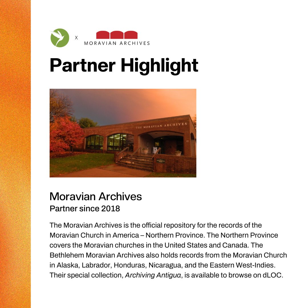 dLoCaribbean's tweet photo. For today's #dLOCPartnerHighlights, we're sharing the @MorArchives, who have been Partners since 2018! The Archives collect records of the #MoravianChurch in the United States and several Caribbean regions. Their special collection, Archiving Antigua, is available on dLOC! https://t.co/6FDyfanD4P