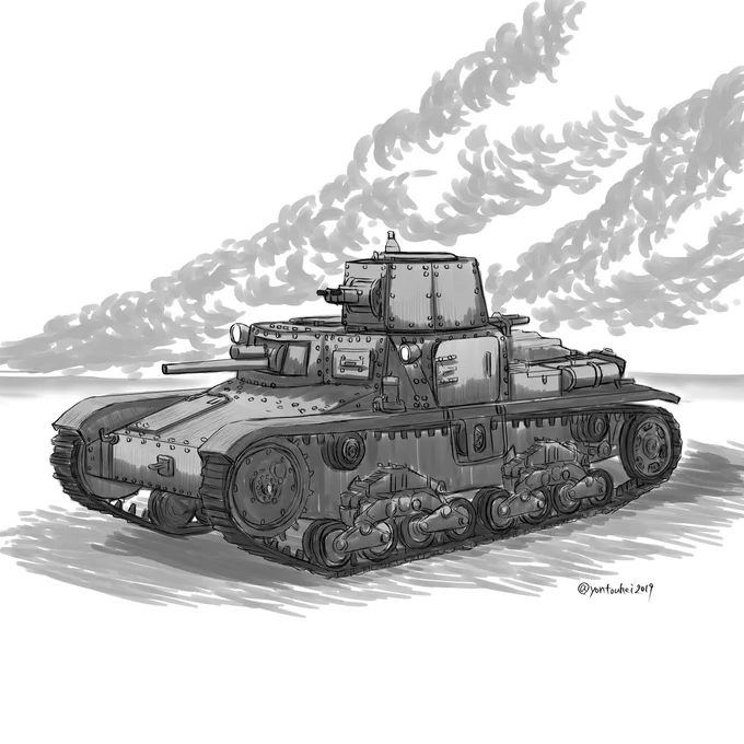 戦車を描きました!M11/39Carro Armato Medio Mod. 1939 