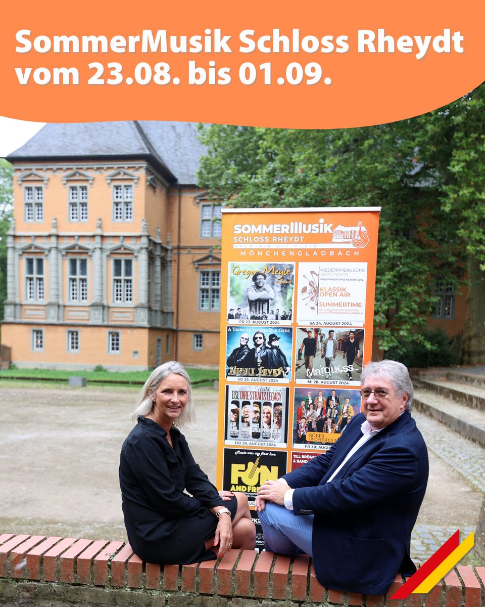 🎶Vom 23. August bis 1. September wird das Schloss Rheydt zur Bühne der SommerMusik! 🎤 Freut euch auf tolle Konzerte mit Gregor Meyle &amp; mehr!🎸 18 Jahre SommerMusik – sei dabei und erlebe unvergessliche Konzerte! 🏰🤩 Infos &amp; Tickets: voilakonzerte.de 🎟️