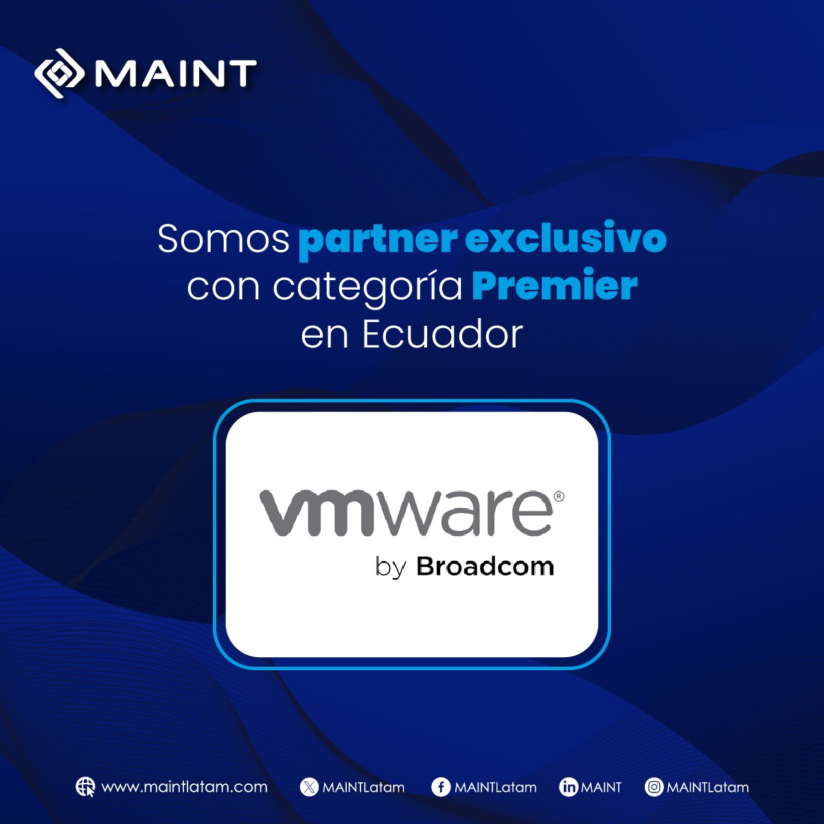 #MAINT | Este año logramos alcanzar esta categoría de partnership única en Ecuador con <a href="/VMware/">VMware</a>  by Broadcom y es gracias al #TeamMAINT.

Nuestra prioridad es seguir siendo un socio de confianza para la gestión en la nube con las soluciones demandadas del mercado.

#Sumamos40