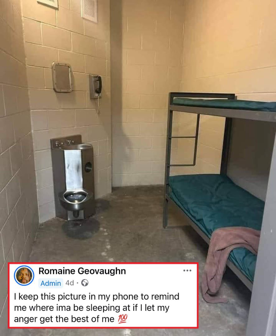 mymixtapez's tweet photo. Man says he keeps this photo of a jail cell on his phone as a reminder of where he will end up if he lets his anger get the best of him 💯 https://t.co/hemUv1w6sY