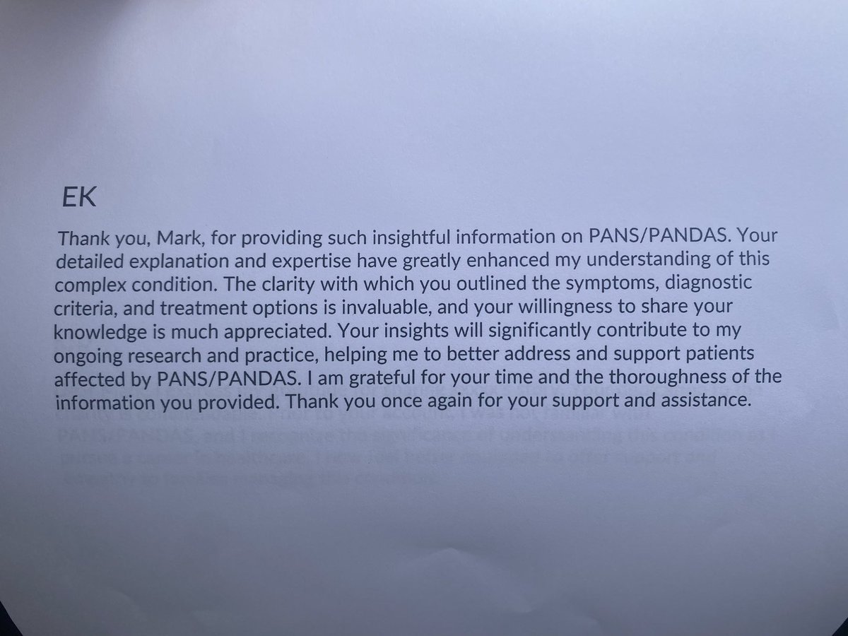 Based on the story I share on here I was asked to provide some content on PANS PANDAS and my Sons story for students doing a Nursing degree. I am so grateful to be given this opportunity and now have started to get some student feedback and it’s emotional ! Make a difference ❤️
