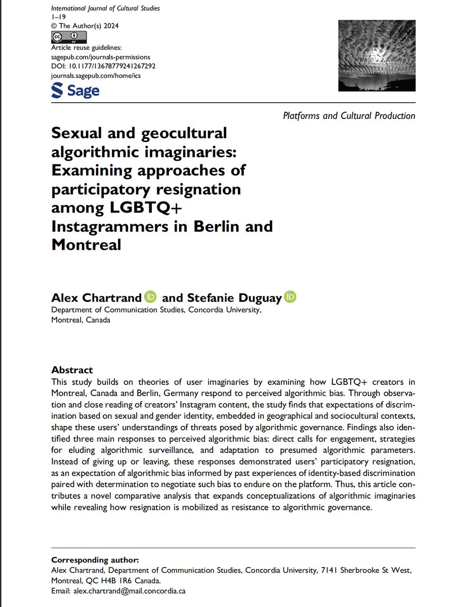 AxChartrand's tweet image. I am delighted to share that our article, written with the amazing @DugStef is out! It is the first article that delves into part of my PhD project (exciting)! Thank you to @uva_gdc and the editorial team for their amazing work on this special issue!
journals.sagepub.com/doi/10.1177/13…