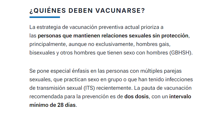 Y quien debe considerar vacunarse? Pues las personas que por epidemiología están en grupo de riesgo.

Y llamadme loca pero una mega-campaña sobre la importancia del condón, ahora y siempre, sería fantástica. 
En <a href="/diariomedico/">Diario Médico</a> 
diariomedico.com/medicina/enfer…