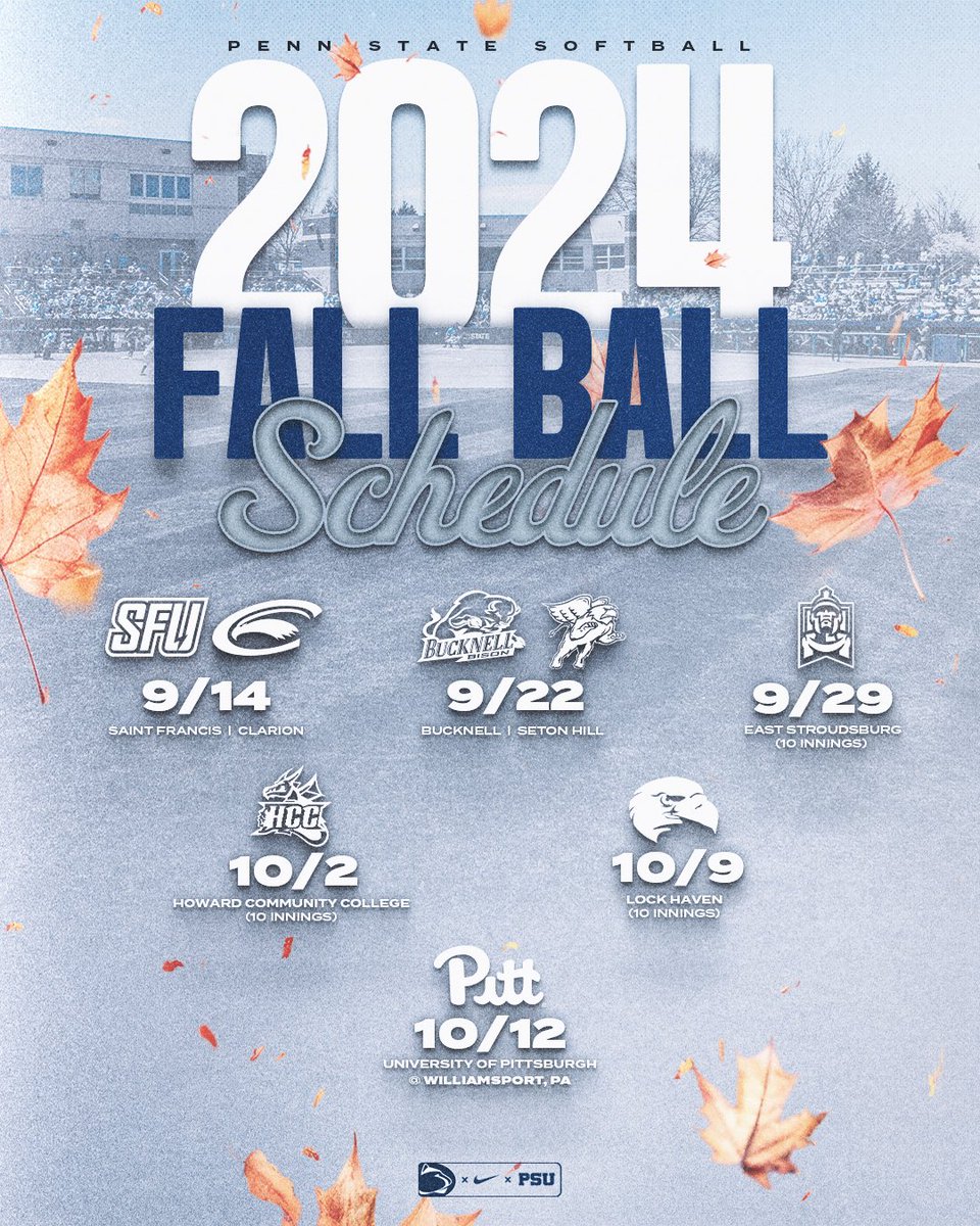 RUNNING INTO FALL🍂🍁

Check out all 8️⃣ opportunities to see your Nittany Lions in action this fall!

#WeAre | #NextStop