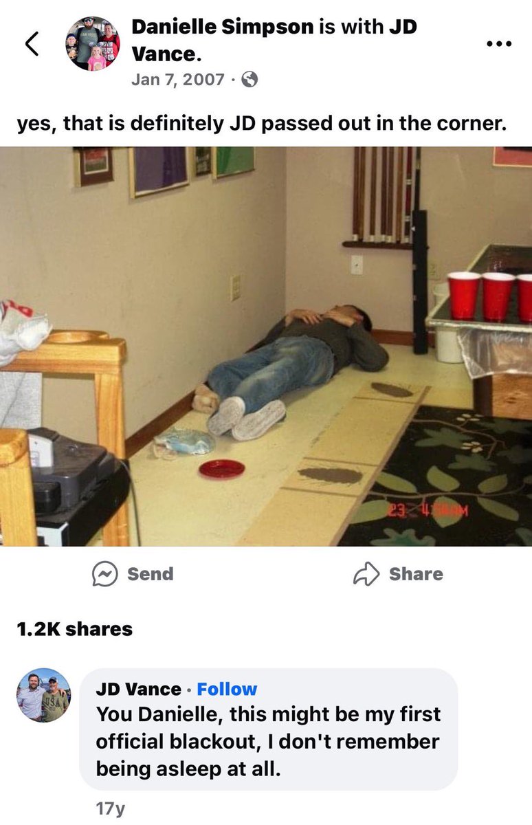I am so glad I ever so narrowly missed social media being a thing in college. I’m less than two years older than JD. We’ve finally hit the age of candidates where old FB posts are campaign issues.