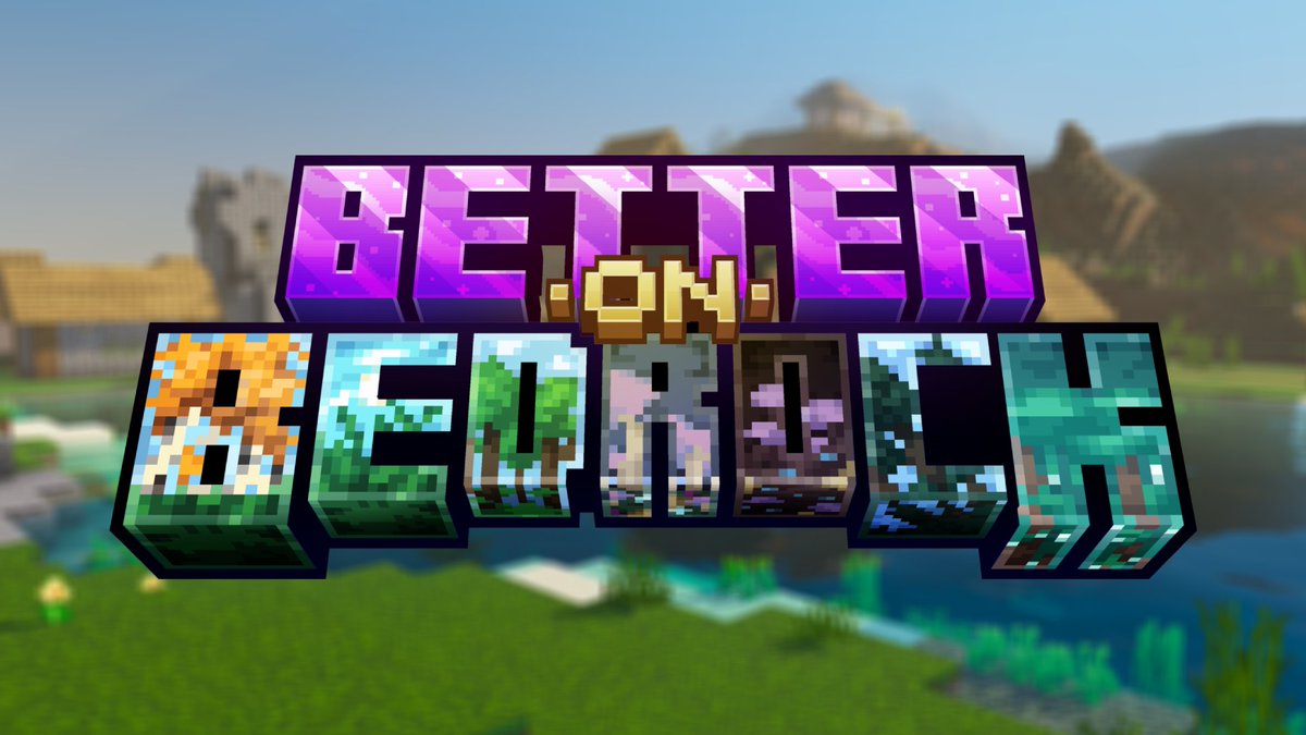 FoxyStarStudios's tweet photo. New Logo for Better on Bedrock, by @zifixloic 

Our idea was to try and show the different biomes on each letter of the word "Bedrock". We also have 3 of our end biomes on there as well :D https://t.co/4Pdw7A8JlB