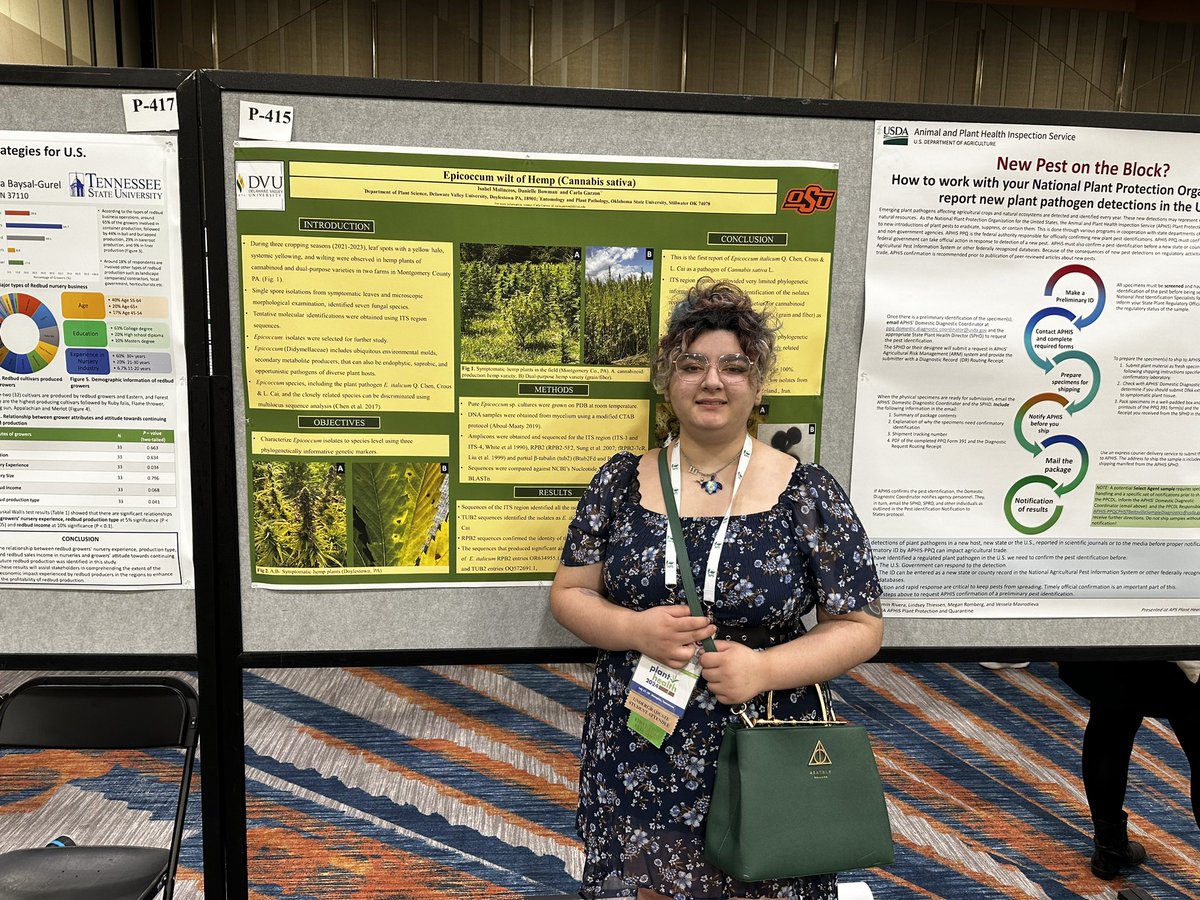 Dr. Carla Garzon (@carlagarzon7) on Twitter photo The perfect end of a busy summer was participating at the <a href="/plantdisease/">The American Phytopathological Society</a> 2024 Plant Health Congress! I represented <a href="/DelVal/">DelVal</a> hosting the <a href="/APS_OIP/">APS Office of International Programs</a> Silent Auction and the Hemp Diseases working group meeting, and Isabel Molineros, undergraduate research intern, presented a poster. The perfect end of a busy summer was participating at the <a href="/plantdisease/">The American Phytopathological Society</a> 2024 Plant Health Congress! I represented <a href="/DelVal/">DelVal</a> hosting the <a href="/APS_OIP/">APS Office of International Programs</a> Silent Auction and the Hemp Diseases working group meeting, and Isabel Molineros, undergraduate research intern, presented a poster.