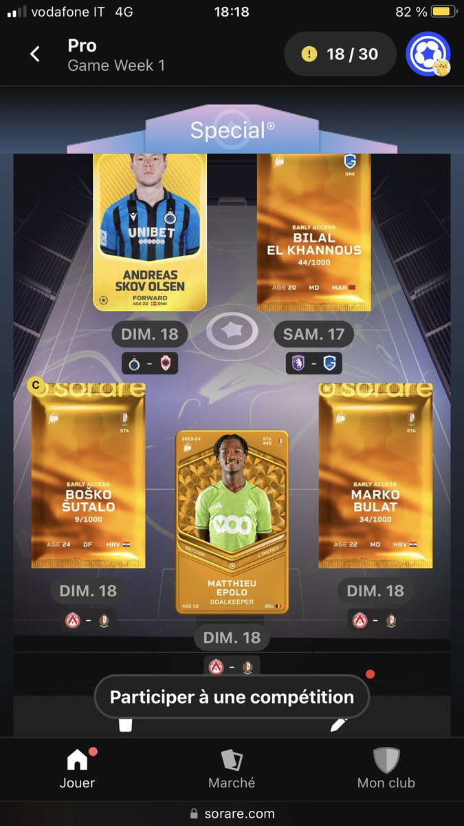 je_jrds's tweet photo. @QTNSorare @ProLeagueBE @Sorare Et je viens d’avoir Henry Lawrence que je vais mettre à la place d’El Khannouss si trop incertain https://t.co/XQ35kmrBfM