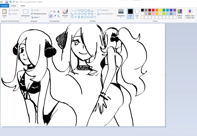Quick sketches of Cynthia from Pokémon.
Paint is fun to use but it's probably even more fun to people who know how to do paintings 
