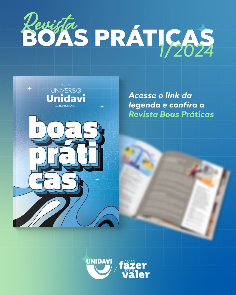 unidavi's tweet photo. Revista Boas Práticas ✨ Unidavi, 1/2024

Unidavi celebra 58 anos com a nova edição da Revista Boas Práticas! Descubra iniciativas que tocam educação, meio ambiente e mais. Explore além das salas de aula. Leia agora:  https://t.co/rL67UD4Gk2 💙📚 https://t.co/i5jnQMCTuj