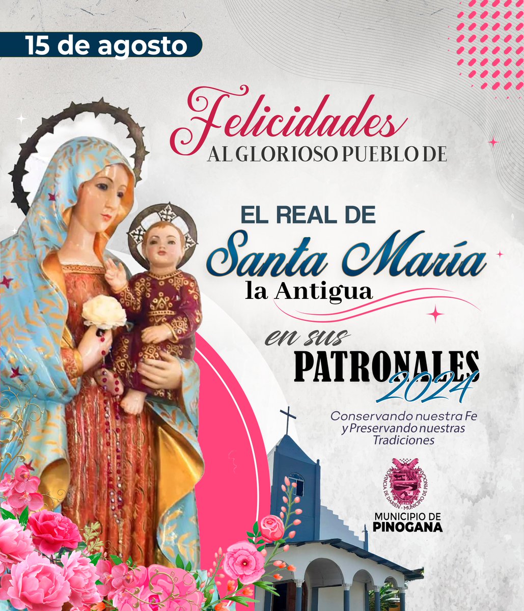 MUNPINOGANA's tweet image. El Municipio de Pinogana y la H.A. Nadine González, felicitan a todos los Realeños en su celebración de sus Fiestas Patronales a la Virgen de la Antigua.
#mupi
#VirgendelaAntigua #SantaMaríaLaAntigua
#municipiodepinogana